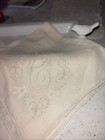 2 Vintage Linen Floral Wedding Handkerchief Embroidered  Monogram C