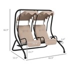 2-seater Outdoor Porch Swing With Canopy  Patio Swing Chair For Garden