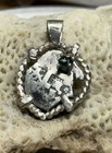 Authentic Spanish-colonial Half-real Silver Shipwreck Cob Coin In Emerald Bezel