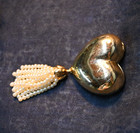 Estee Lauder Golden   Pearl Heart Beautiful Solid Perfume Compact