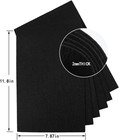 Black Felt Squares - 6pcs Felt Sheets - 8x12 A4 Stiff  1 Color  2mm Thick  Ideal