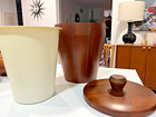 Mcm Vermillion Walnut Ice Bucket With Lid 12  Tall