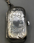 Vintage Sterling Silver Watch Fob   Change Purse 1  X 1 25 