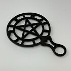 Vintage Cast Iron 5 Pointed Star Black 3-footed Pentagram Trivet