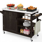 Solid Wood Outdoor Storage Cabinet Movable Grill Cart W  Stainless Steel Top