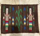 Navajo Yei Rug Corn Kachinas Handwoven Wool Tapestry Native American 17 x 22 