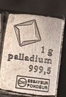 1 Gram Valcambi Palladium Bar - 999 5 Fine