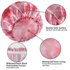 4 Pack Reusable Women s Waterproof Shower Caps - Elastic Bath Hair Covers