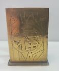  Brass Vintage   Antique Match  Safe   Holder   Case  991 31