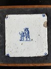 17th C  Delft Tile Of Father   Child framed