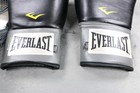 Everlast 16oz Boxing Gloves   Hand Wraps Training Set Black W  Bag Used