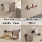 40cm Towel Bar Self Adhesive Towel Rack Wall-mounted Bathroom Accessories Black