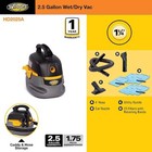 2 5 Gallon 1 75 Peak Hp Small Shop Vacuum Wet Dry Vac With 6 Filter Bags  Hose
