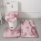 3x Bathroom Set Rug Contour Mat Toilet Lid Cover Solid Plush Warm Soft Bathmats