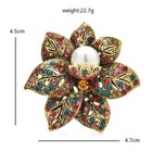 Vintage Style Elegant Flower  Multicolor Large Brooch Pin Red Rhinestone Crystal