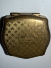 Vintage Stratton England Pill Box Gold Tone Floral Bouquet Star Base