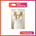 Pepperlonely 1 Pair Bridal Lace Flower Sew On Embroidered Lace Applique Wedding 