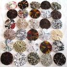 30 Neutral  Fabric Quilt Applique Rosette Suffolk Puff Handmade 2  Yoyos Yoyo s