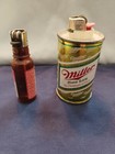 2 - Vintage  Beer Advertising Figural Cigarette Lighters Red Dog And Miller