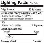 Creative Hobbies   3w Flicker Flame Light Bulb-flame Shaped  Stdard Base-5 Bulbs