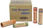 100pcs Assorted Heavy Duty Preformed Coin Wrappers Rolls - Quarters  Pennies  Ni
