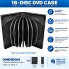 Standard Black 16 Disc Dvd Replacement Case 51mm 7 Trays Clear Sleeve Movie Case