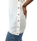 Chanel Vintage Cc Logo Tank Top Tunic White Gold Cotton Knit Sleeveless Button