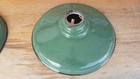 2 Old Exterior Green White Gas Station Barn Garage Porcelain Light Shade Fixture