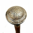 Wooden Rosewood Walking Stick Cane Derby Brass Handle 37  Shape Vintage Handle