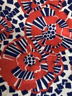 Vintage Feed Flour Sack Fabric 44    X 2 Yards Red White And Blue Floral