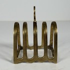 Vintage Solid Brass Letter Holder Toast Rack Mcm Handle Gold Decor