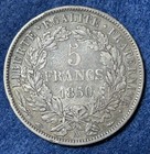 1850 France 5 Francs  900 Silver Coin Circulated
