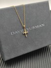 Newdavldyurmangold small Modern Cross Pendant Necklace With Pouch