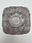 Vintage Clear Quilted Style Glass Inkwell Has Purpled Over Time No Insert Or Lid