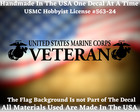 United States Marine Corps Veteran With Ega Vinyl Car Window Decal