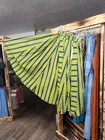 Ashro Green Blue Ethnic Print Ankara 1x  Cotton Tribal African Full Sweep New U2