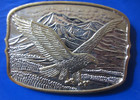 American Eagle 200th Anniversary Silver 24k Gold Plated Belt Buckle Western