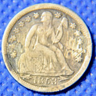 Love Token On 1853 Dime - J h    n194