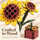 Blazing Sun Sunflower Wooden 3d Puzzle Flower Kit     121 Pieces