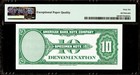 American Bank Note Company Test Note 10 Unit 1929 Specimen Pmg 66 Epq W Thread