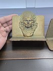 Vintage Native American Indian Chief Head Bookends  Cast Iron  C  1920s Patina
