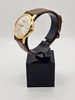 Vintage Rare 1950s Endura 17j Men Goldtone Analog Mechanical Watch Og Leather   