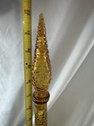 Vtg Mcm Italian Empoli Amber Bubble Glass Genie Bottle Decanter With Stopper 22   