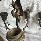1800   s Antique Early Bronze Crane   Victorian Candelabras   Candle Holders  Nice