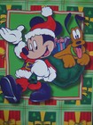 Unused Vintage Greeting Card Christmas Santa Mickey W  Pluto In Toy Sack