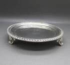 Antique Good  Solid Sterling Silver Card   Drink Salver 165g 12 8cm Exeter 1859