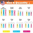 Heat Shrink Electrical Wire Connectors Ring Spade Crimp Terminal Assortment Usa