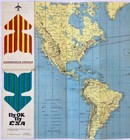 Original Vintage Map Czechoslovakia - Map - World - Czechoslovak Airlines - 1972