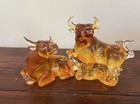 Liuligongfang Liuli Art Glass Bull Figurine Set Wynn Las Vegas Limited Edition