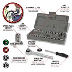 Socket Wrench Set 40 Piece Sae Metric Ratchet Mechanics Tool Kit With Case W1173